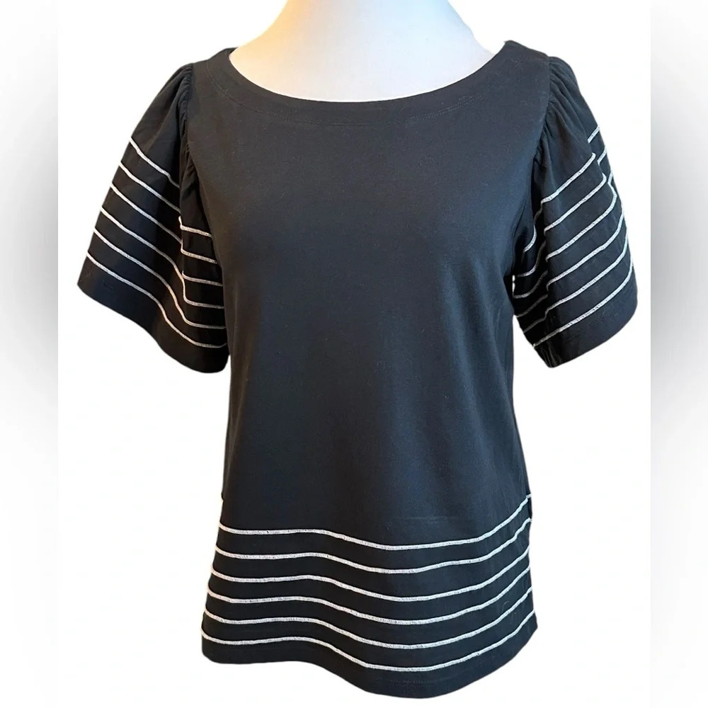 Maeve Navy Flutter Sleeve Tee - Picture 2 of 8